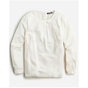 Long-sleeve button-back top in everyday crepe